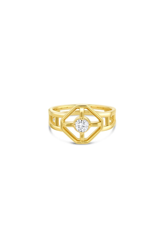 Midheaven White Diamond Window Ring