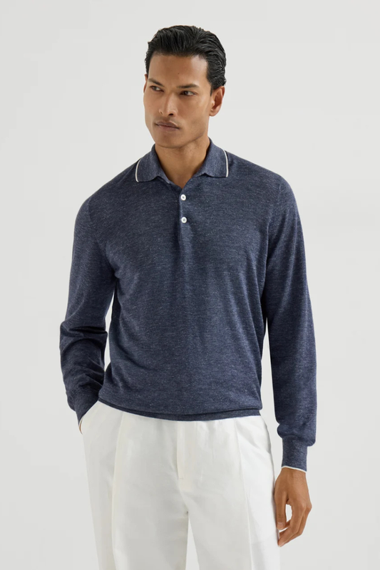 Lightweight Knit Polo Shirt-Brunello Cucinelli-Boyds Philadelphia