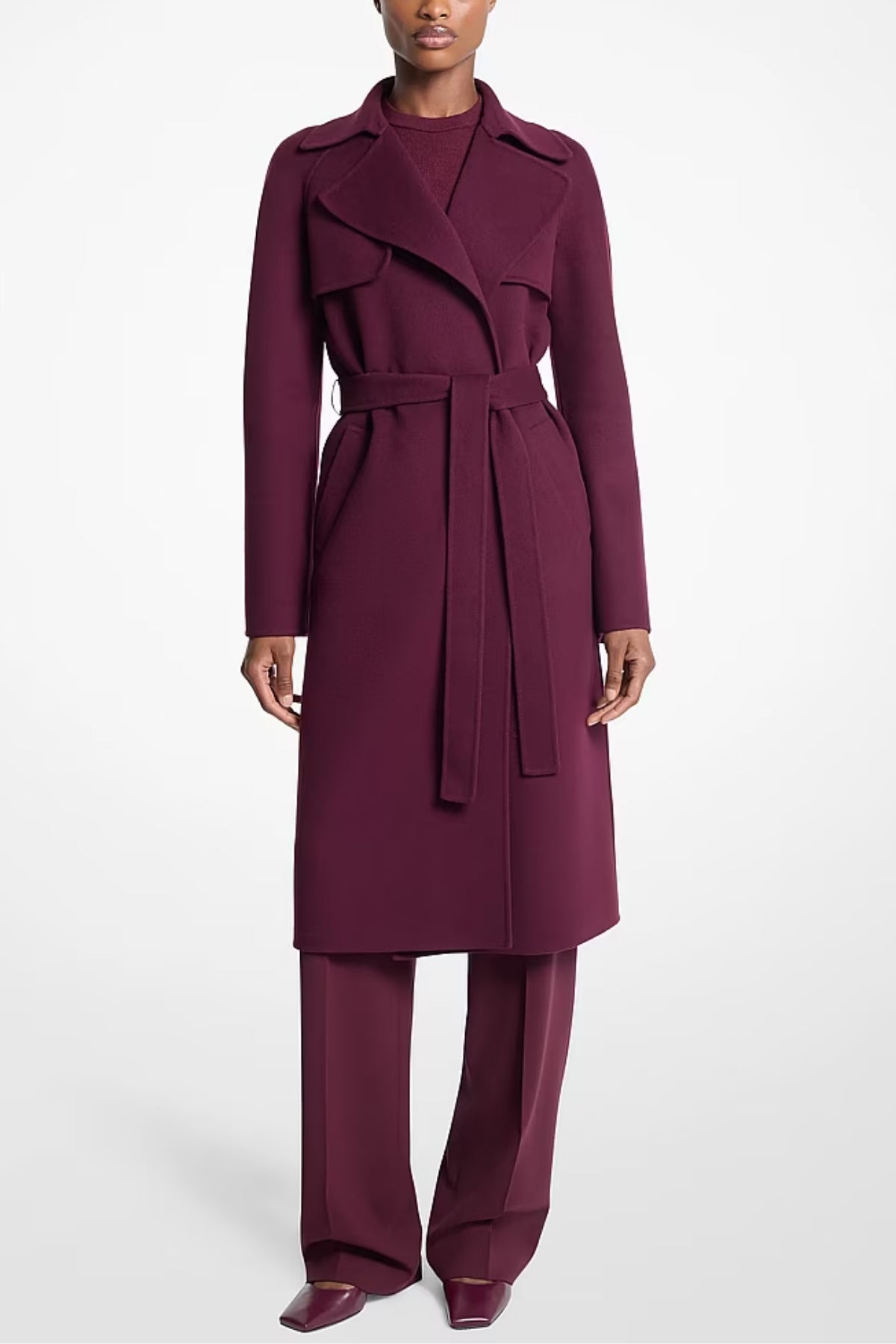 Jennifer Double Faced Wool Trench Coat-Michael Kors Collection-Boyds Philadelphia