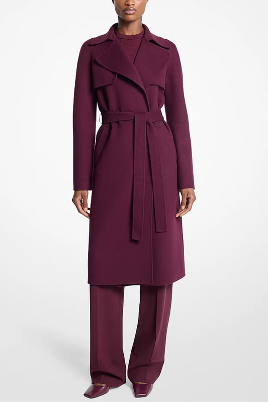 Jennifer Double Faced Wool Trench Coat-Michael Kors Collection-Boyds Philadelphia