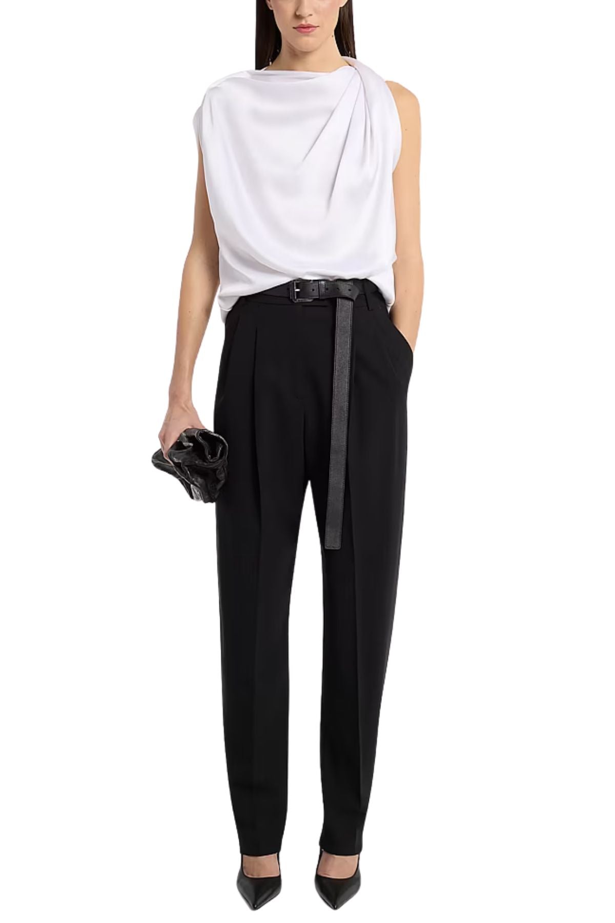 Draped Satin Blouse-Michael Kors Collection-Boyds Philadelphia