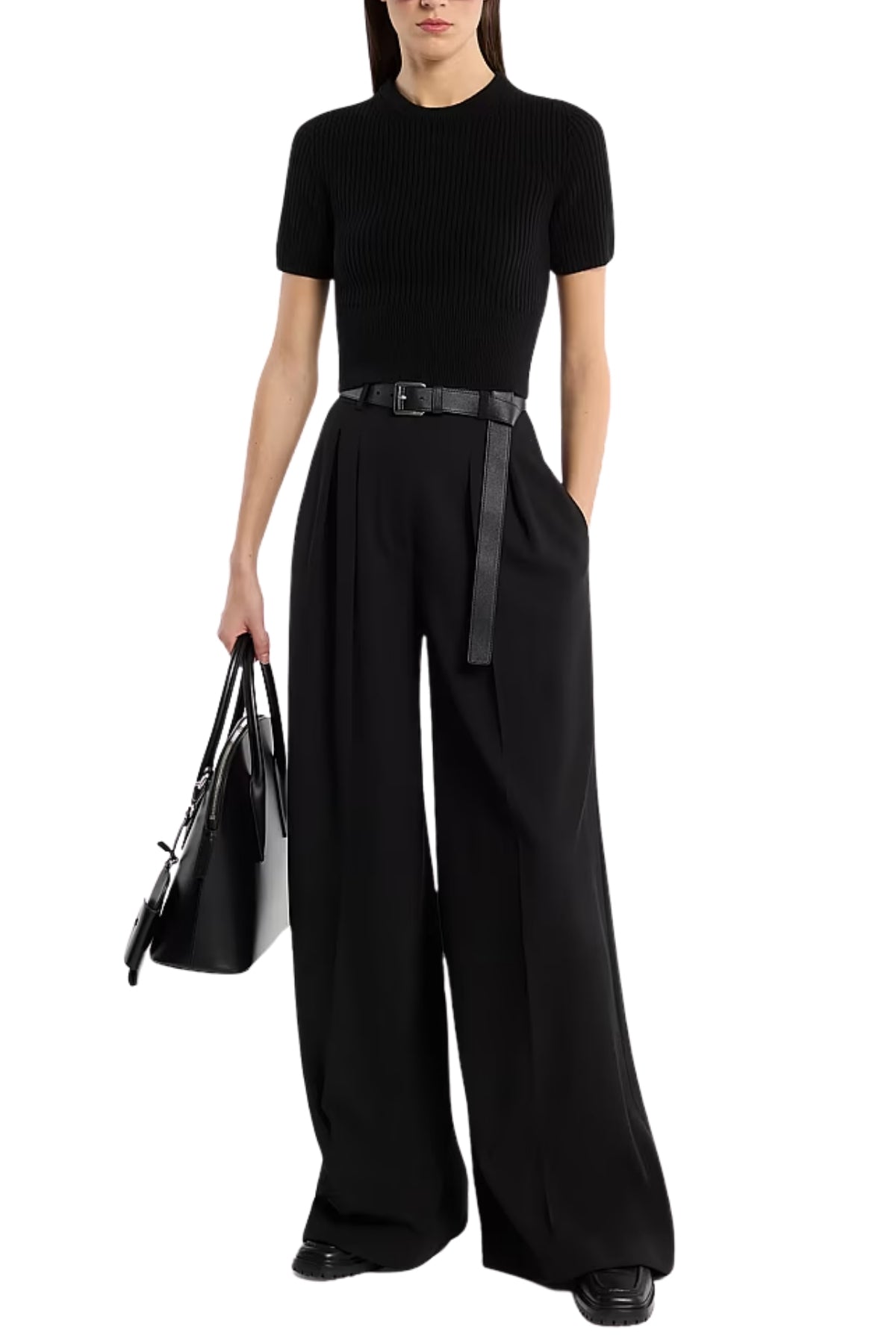 Shannon High-Rise Stretch Wool Crepe Wide-Leg Trousers-Michael Kors Collection-Boyds Philadelphia