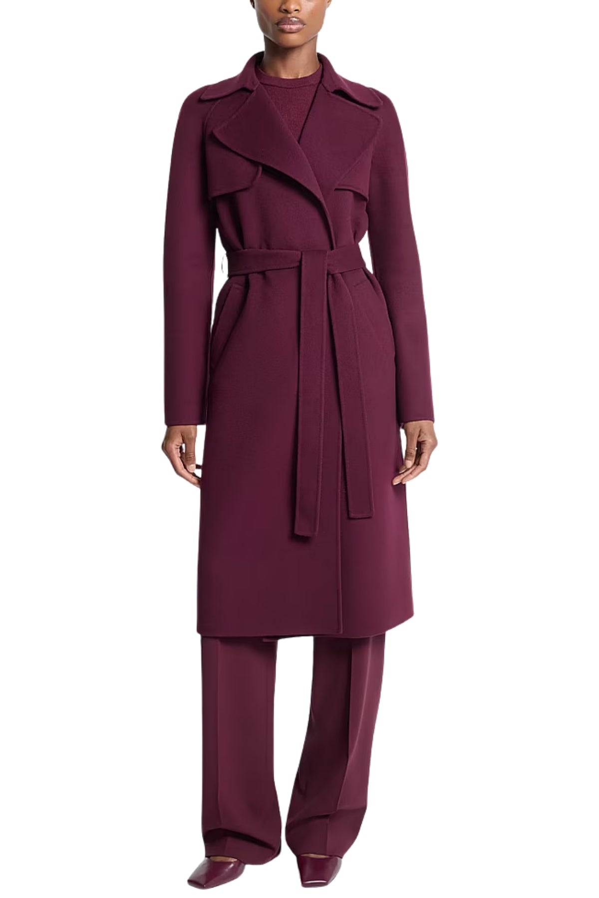 Jennifer Double Faced Wool Trench Coat-Michael Kors Collection-Boyds Philadelphia