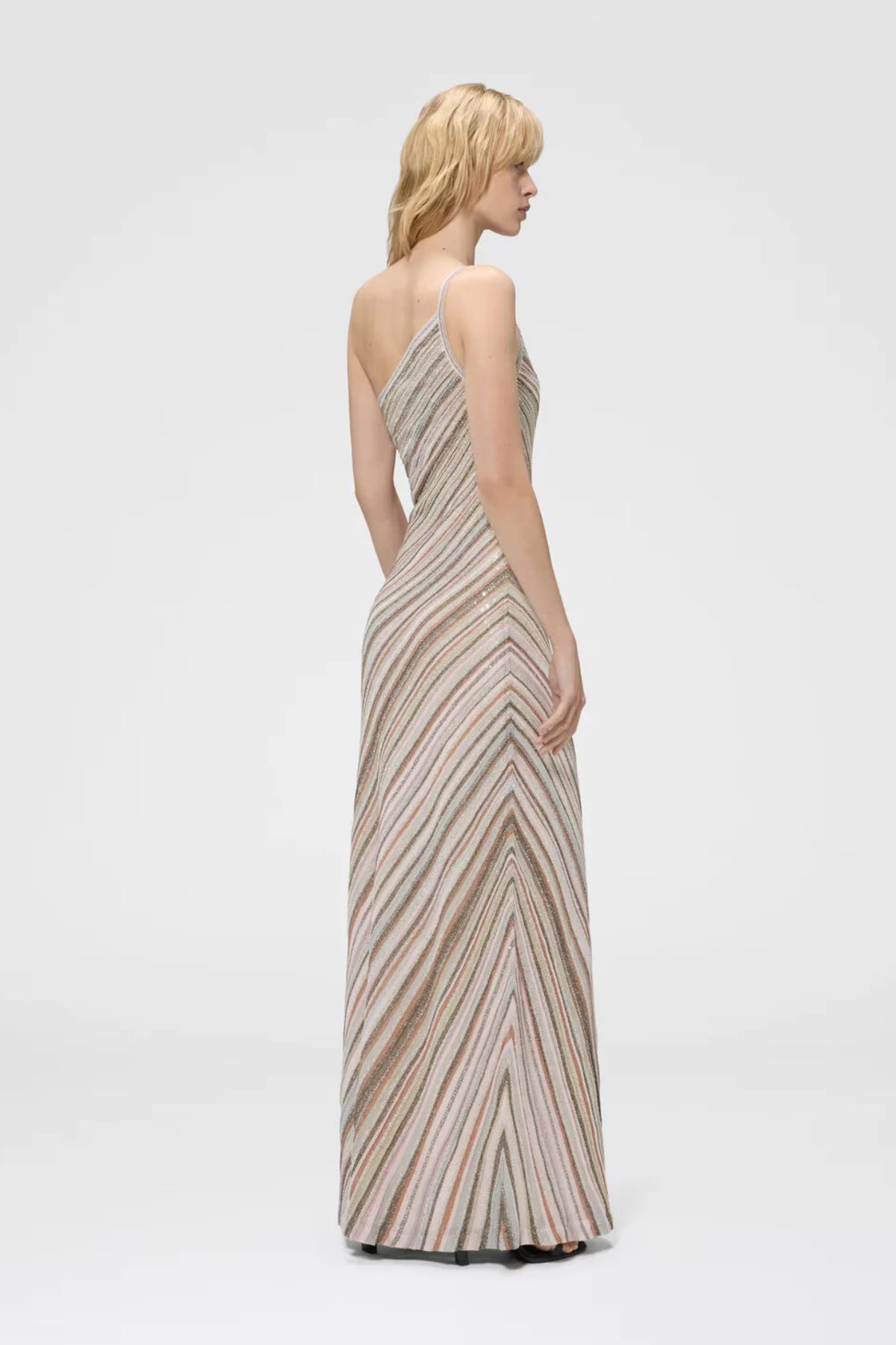 One-Shoulder Striped Long Dress with Sequins-Missoni-Boyds Philadelphia
