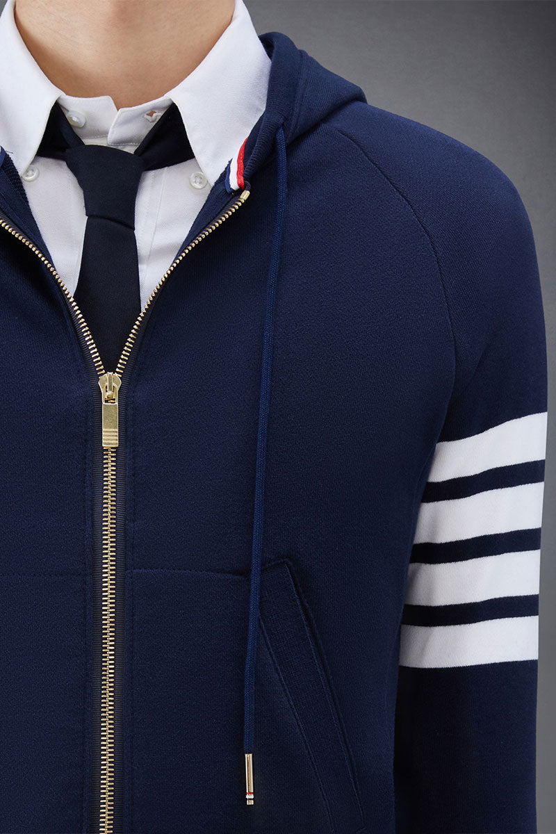4-Bar Zip-Up Hoodie-Thom Browne-Boyds Philadelphia