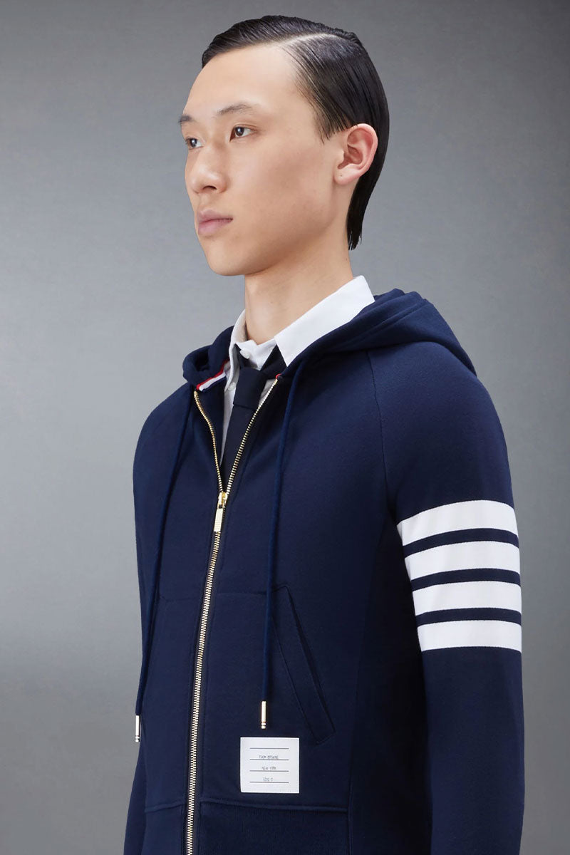 4-Bar Zip-Up Hoodie-Thom Browne-Boyds Philadelphia