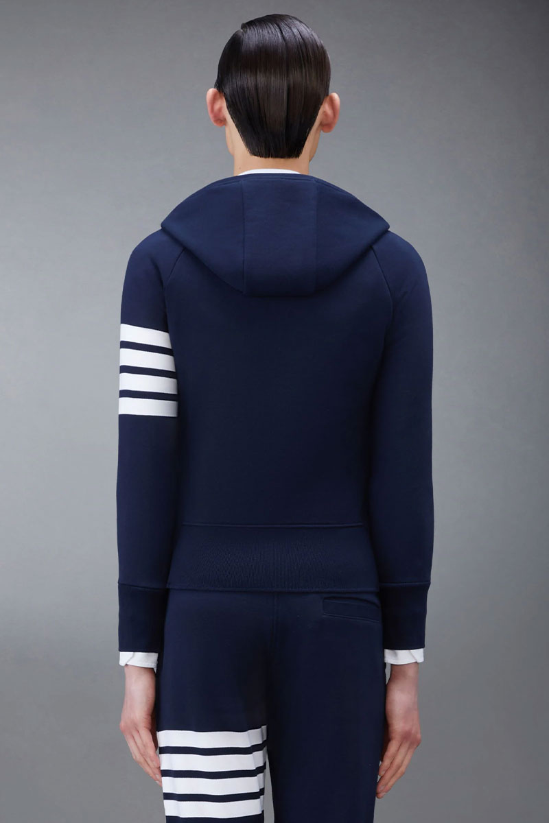 4-Bar Zip-Up Hoodie-Thom Browne-Boyds Philadelphia