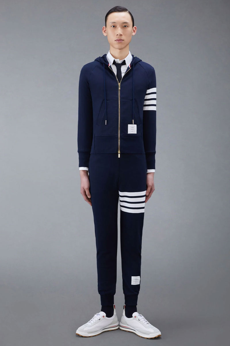4-Bar Zip-Up Hoodie-Thom Browne-Boyds Philadelphia