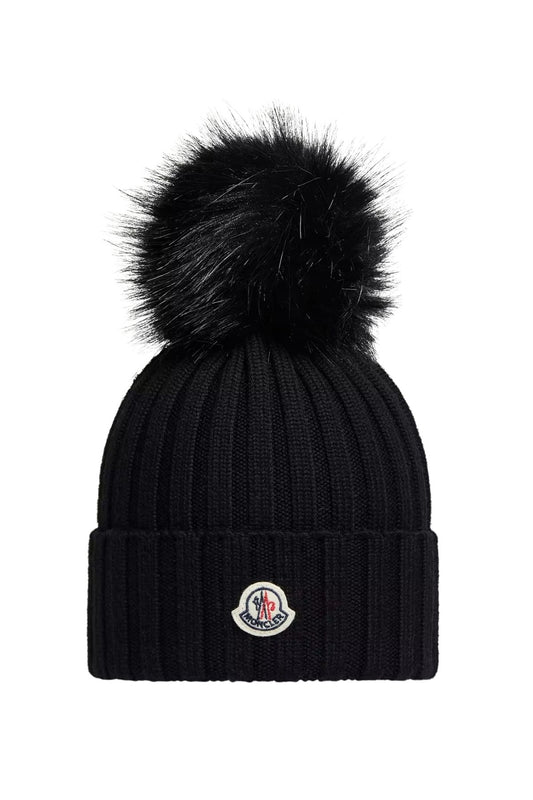 Wool Beanie with Pom Pom-Moncler-Boyds Philadelphia