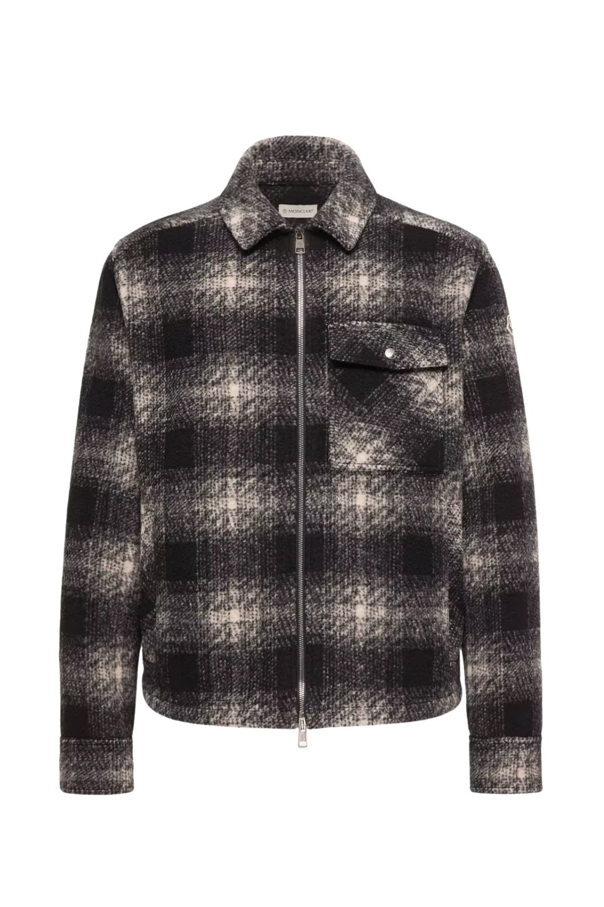 Check Jersey Zip-up Shirt Jacket-Moncler-Boyds Philadelphia