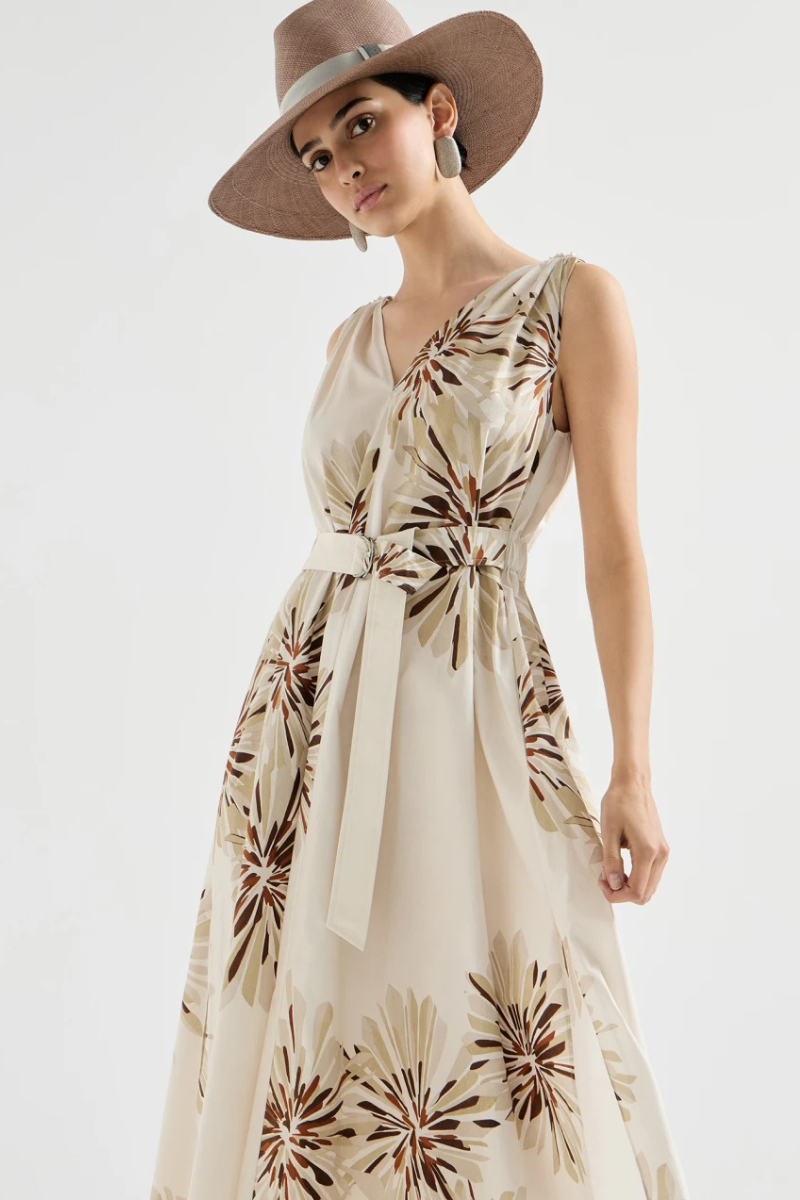 Bloom Print Poplin Dress-Brunello Cucinelli-Boyds Philadelphia