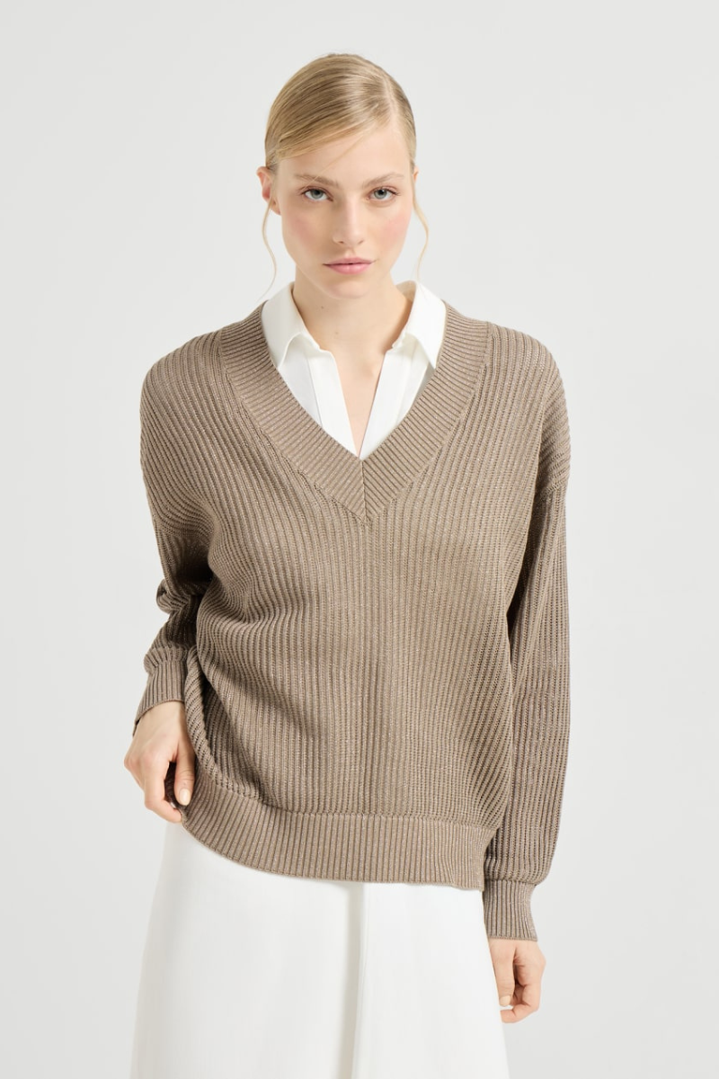 Sparkling Ribbed Net Sweater-Brunello Cucinelli-Boyds Philadelphia