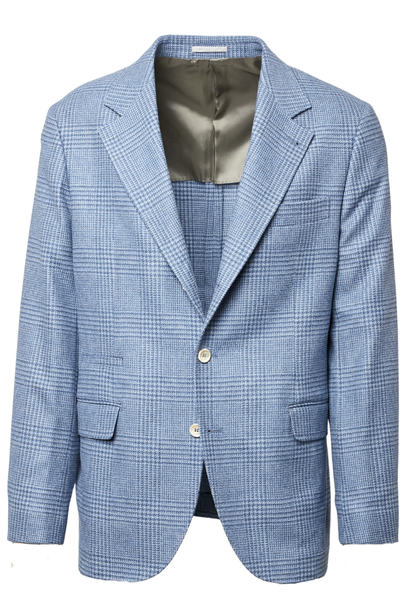 Brunello Cucinelli エルボーパッチ ジャケット 50 Prince of Wales Deconstructed Sport Jacket by Brunello Cucinelli