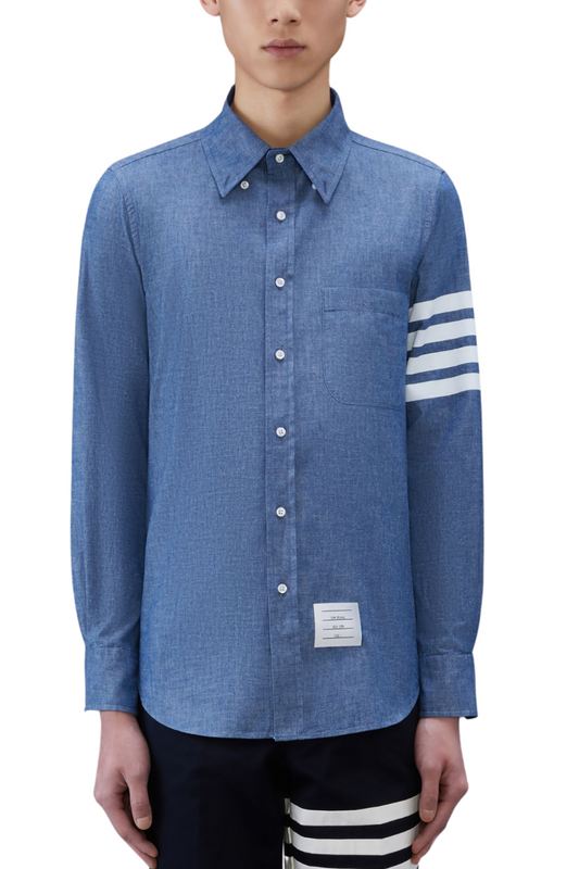 Chambray 4-Bar Shirt-Thom Browne-Boyds Philadelphia