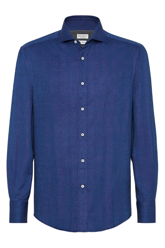 Chevron Flannel Shirt-Brunello Cucinelli-Boyds Philadelphia