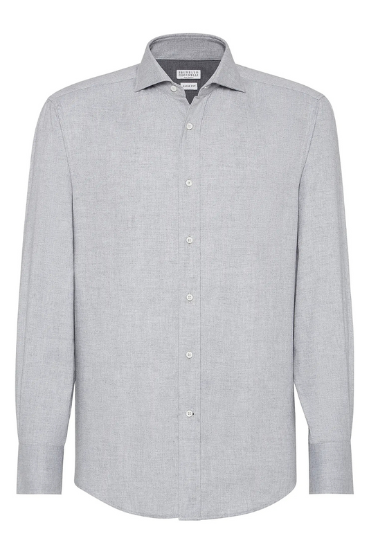 Chevron Flannel Shirt-Brunello Cucinelli-Boyds Philadelphia