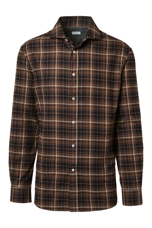 Cotton Flannel Shirt-Brunello Cucinelli-Boyds Philadelphia