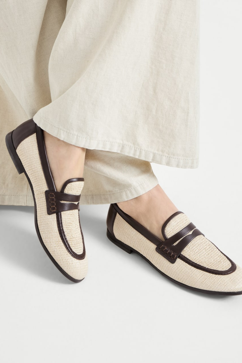 Techno Raffia Loafers-Brunello Cucinelli-Boyds Philadelphia