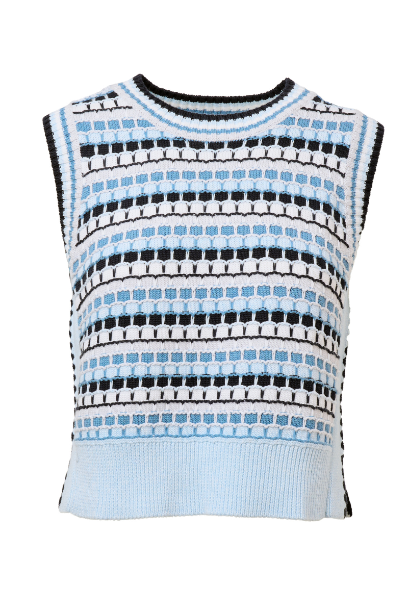 Geo Stitch Sleeveless Crew-Autumn Cashmere-Boyds Philadelphia