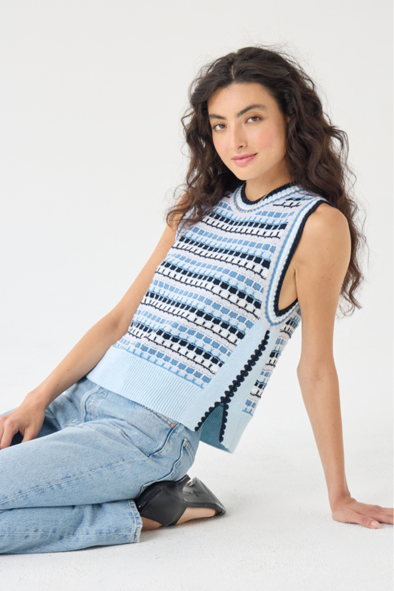 Geo Stitch Sleeveless Crew-Autumn Cashmere-Boyds Philadelphia