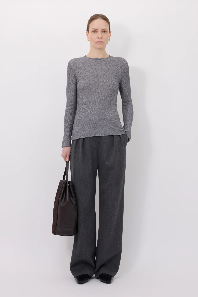 Ortiga Ribbed Jersey T-Shirt-Loulou de Saison-Boyds Philadelphia