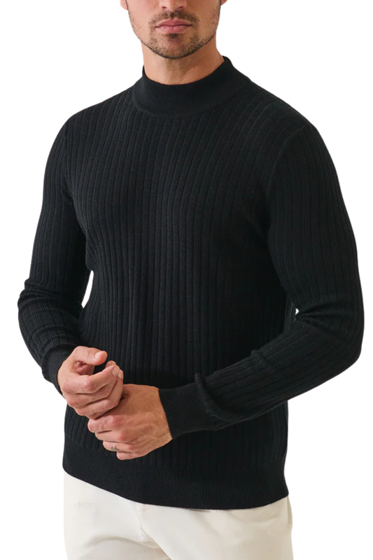 Textured Mock Neck Sweater-Patrick Assaraf-Boyds Philadelphia