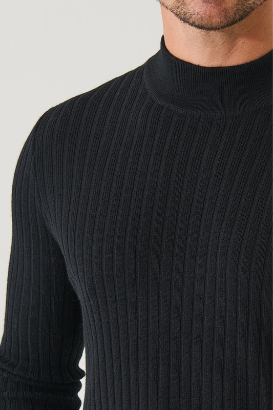 Textured Mock Neck Sweater-Patrick Assaraf-Boyds Philadelphia