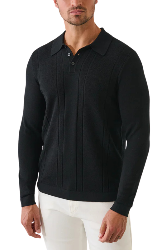 Multi-Textured Button Polo-Patrick Assaraf-Boyds Philadelphia