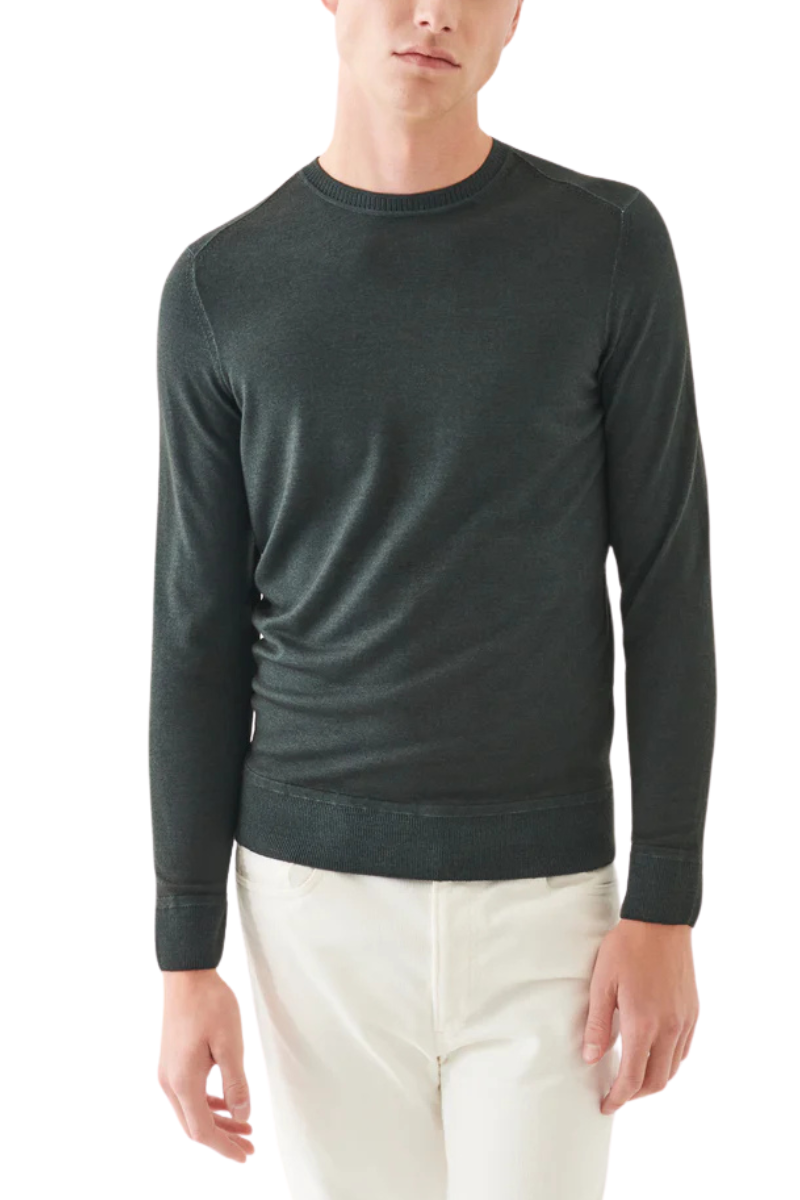 Vintage Wash Ribbed Hem Crewneck-Patrick Assaraf-Boyds Philadelphia