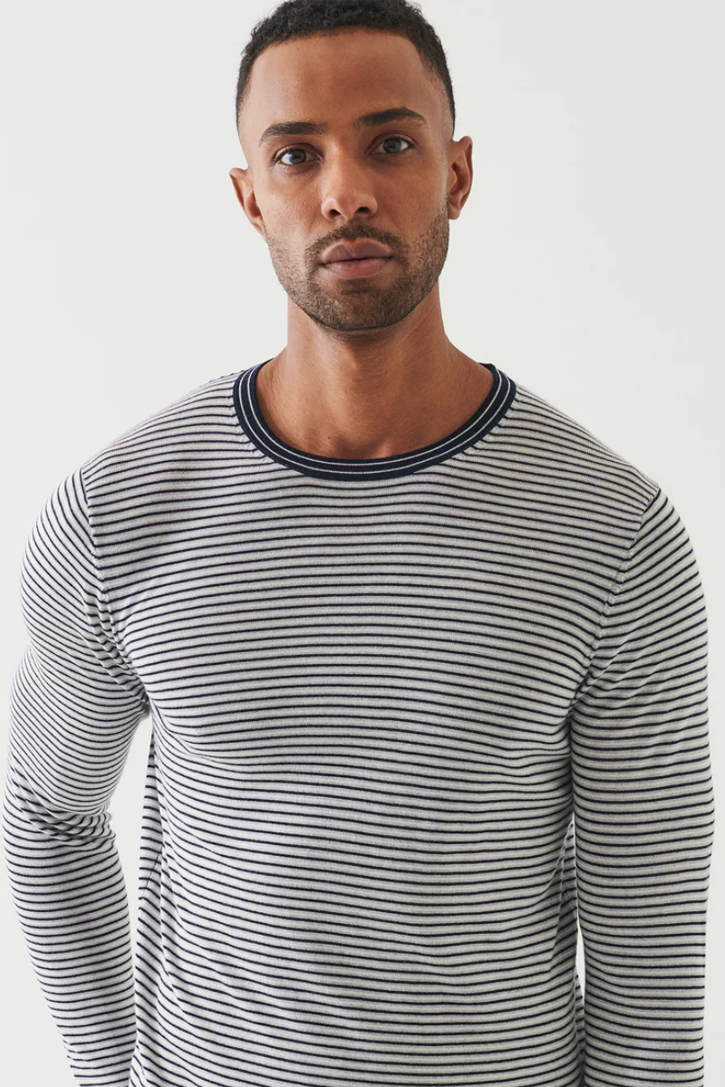Stripe Crewneck-Patrick Assaraf-Boyds Philadelphia