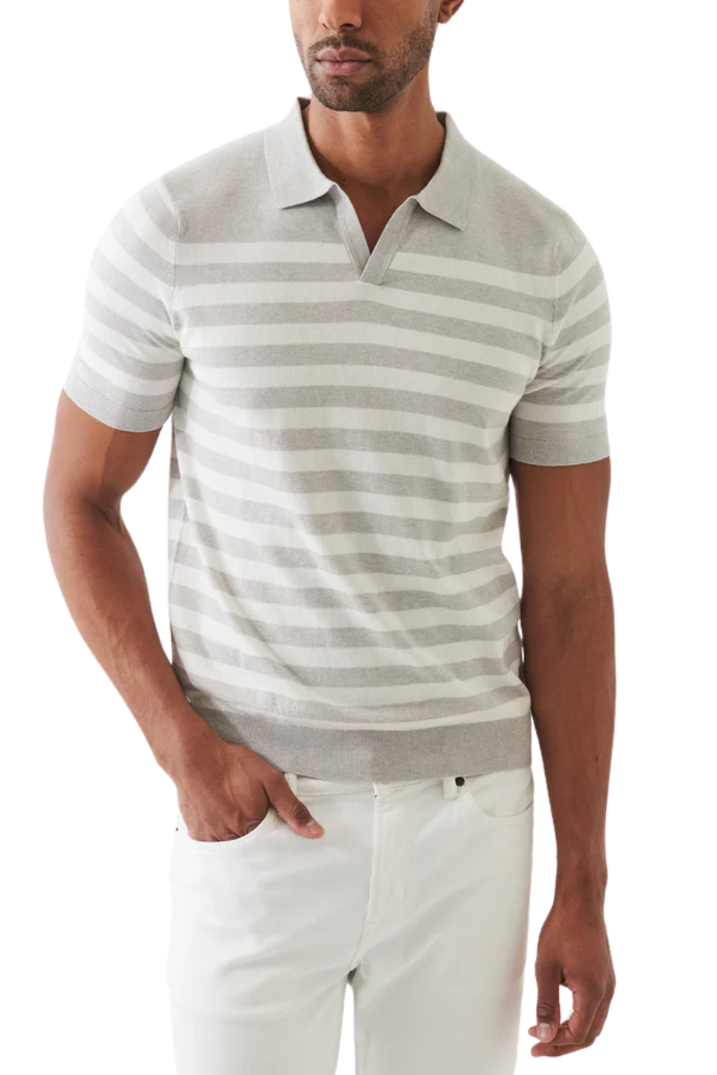Striped Open Polo-Patrick Assaraf-Boyds Philadelphia