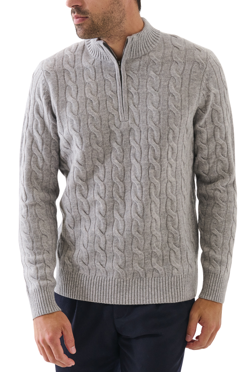 Textured Quarter Zip Sweater-Patrick Assaraf-Boyds Philadelphia