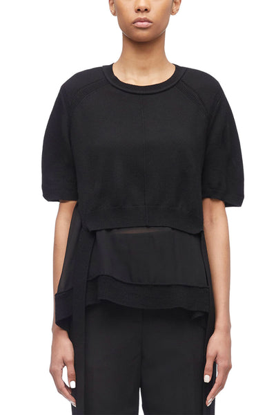 Merino Knit Chiffon T-Shirt With Ties-3.1 Phillip Lim-Boyds Philadelphia