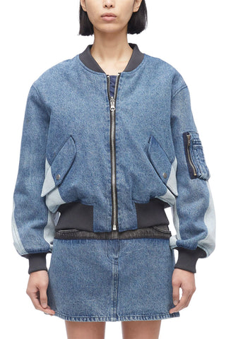 Multi-Toned Denim Reversible Bomber Jacket-3.1 Phillip Lim-Boyds Philadelphia