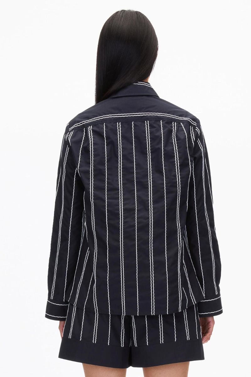 Poplin Shirt with Wave Embroidery-3.1 Phillip Lim-Boyds Philadelphia