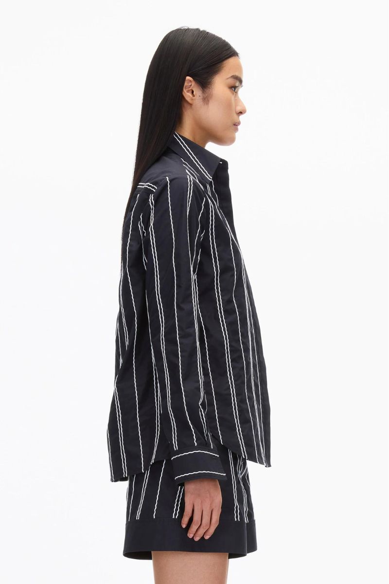 Poplin Shirt with Wave Embroidery-3.1 Phillip Lim-Boyds Philadelphia