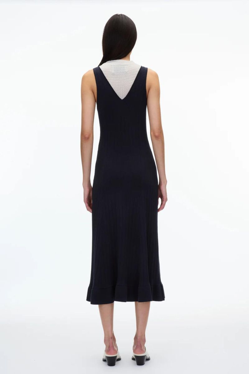 Fluid Rib Mockneck Midi Knit Dress - MIDNIGHT - 3.1 Phillip Lim Fluid Rib Mockneck Midi Knit Dress - MIDNIGHT - 3.1 Phillip Lim
