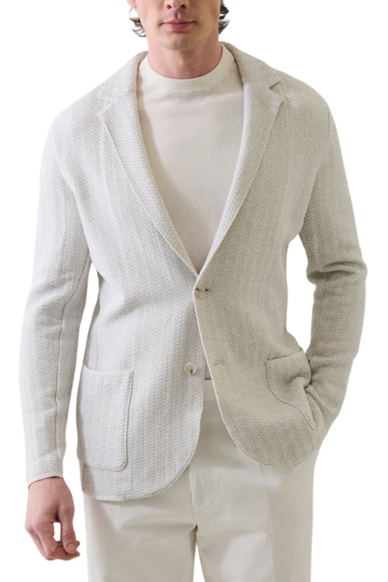 Herringbone Knit Blazer-Patrick Assaraf-Boyds Philadelphia