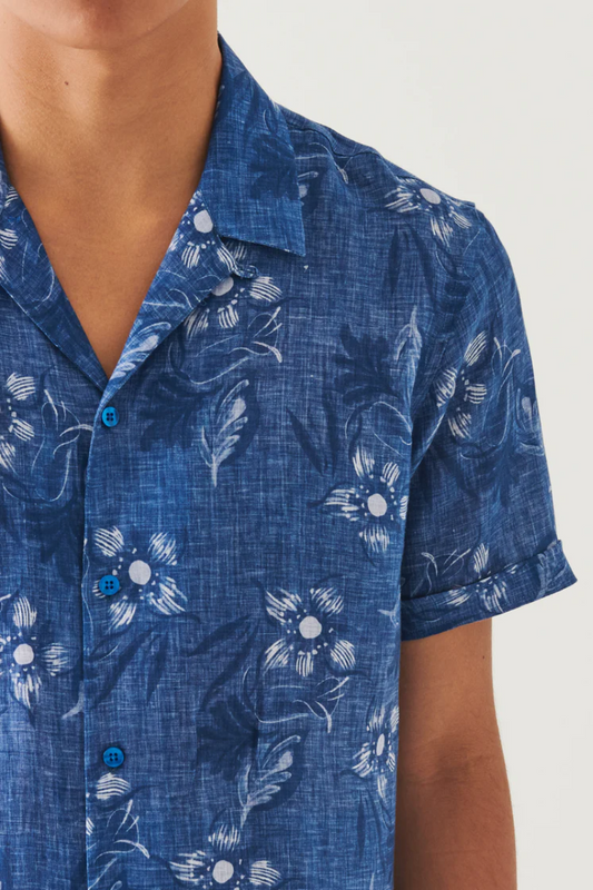 Linen Camp Collar Shirt-Patrick Assaraf-Boyds Philadelphia