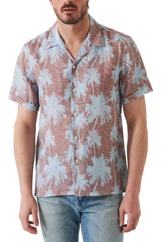 Tropical Print Camp Collar Shirt-Patrick Assaraf-Boyds Philadelphia