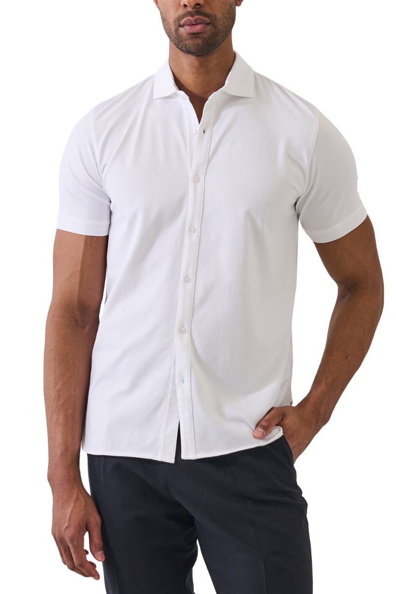 Stretch Button Front Shirt-Patrick Assaraf-Boyds Philadelphia
