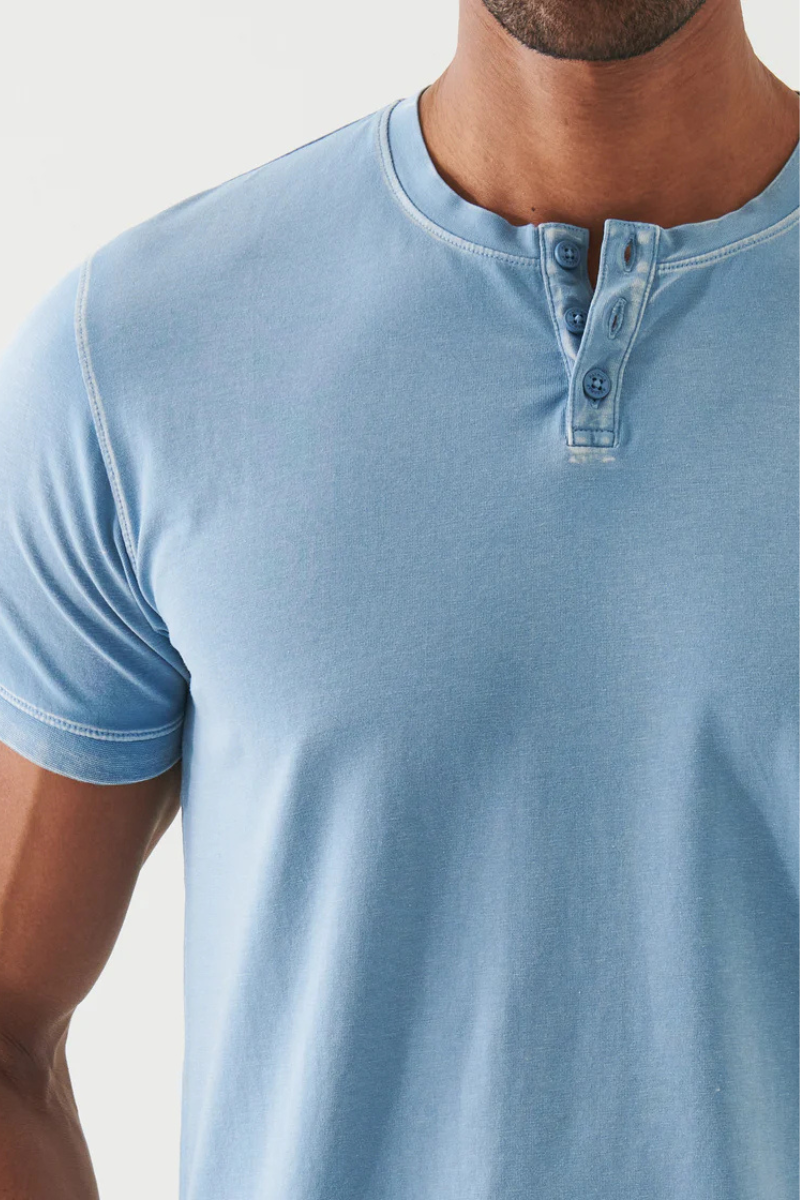Vintage Wash Henley T-Shirt-Patrick Assaraf-Boyds Philadelphia