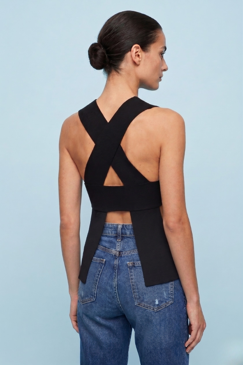 Criss Cross Open Back Tank-Autumn Cashmere-Boyds Philadelphia