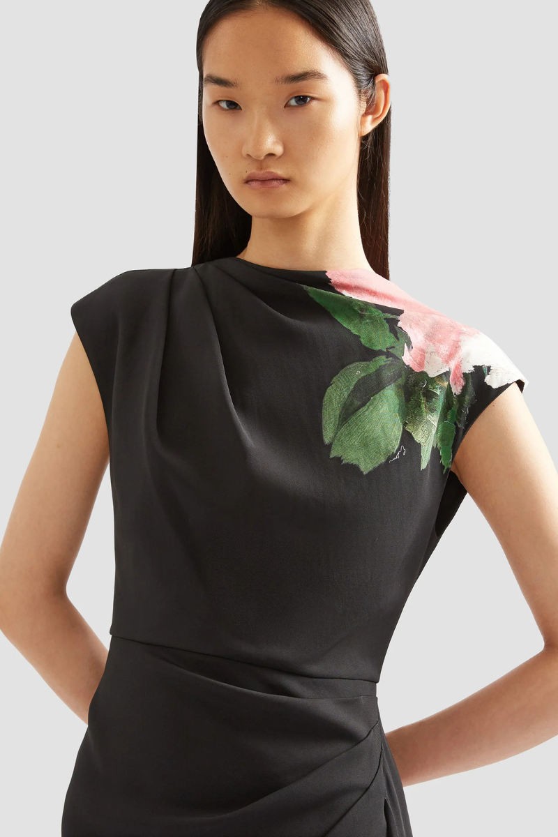 Short Sleeve Midi Dress-ERDEM-Boyds Philadelphia