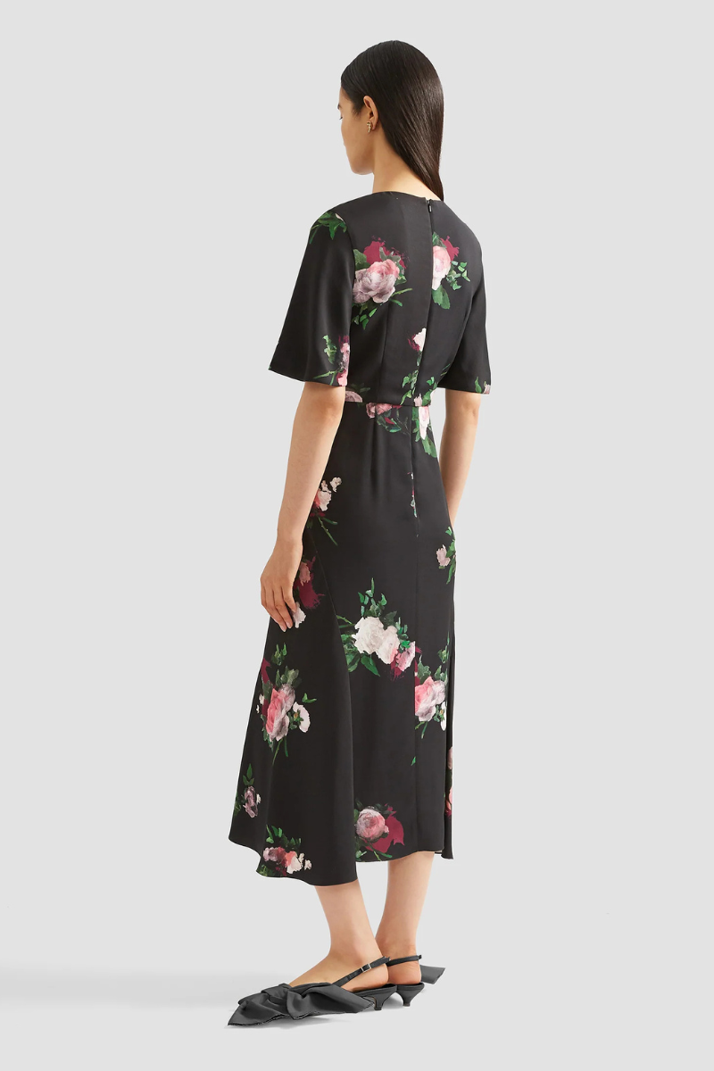 Flutter Sleeve Midi Dress-ERDEM-Boyds Philadelphia