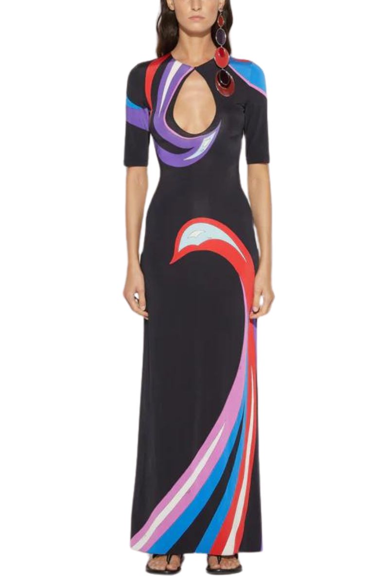 Cigni-Print Long Dress-PUCCI-Boyds Philadelphia