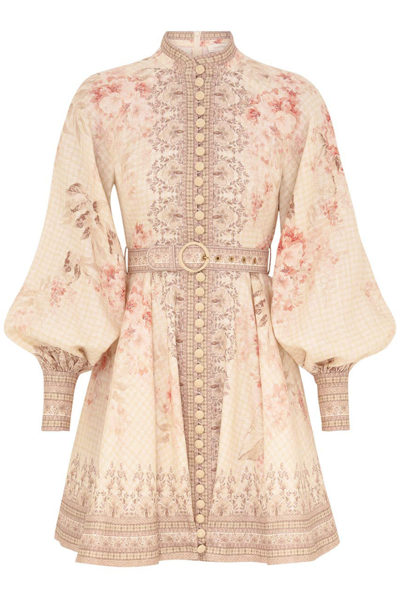 Illuminate Buttoned Mini Dress-ZIMMERMANN-Boyds Philadelphia
