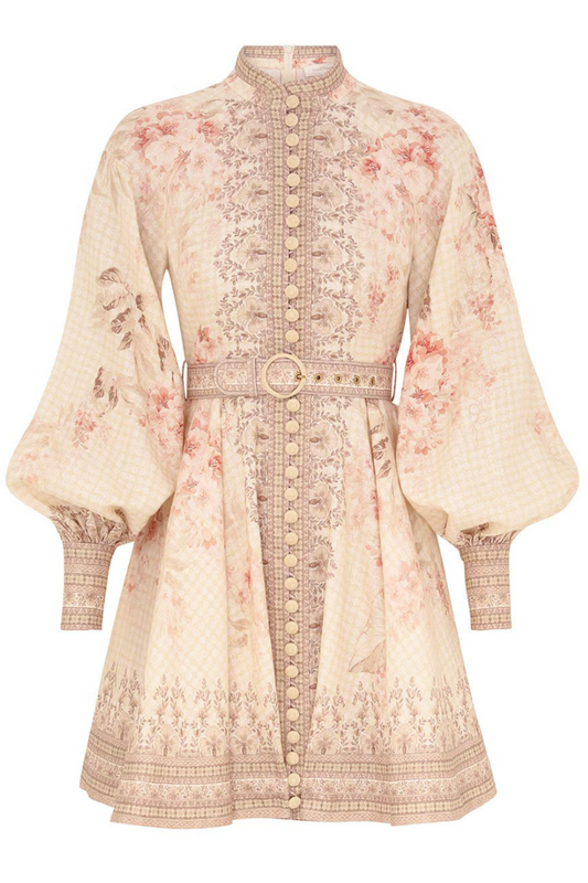 Illuminate Buttoned Mini Dress-ZIMMERMANN-Boyds Philadelphia
