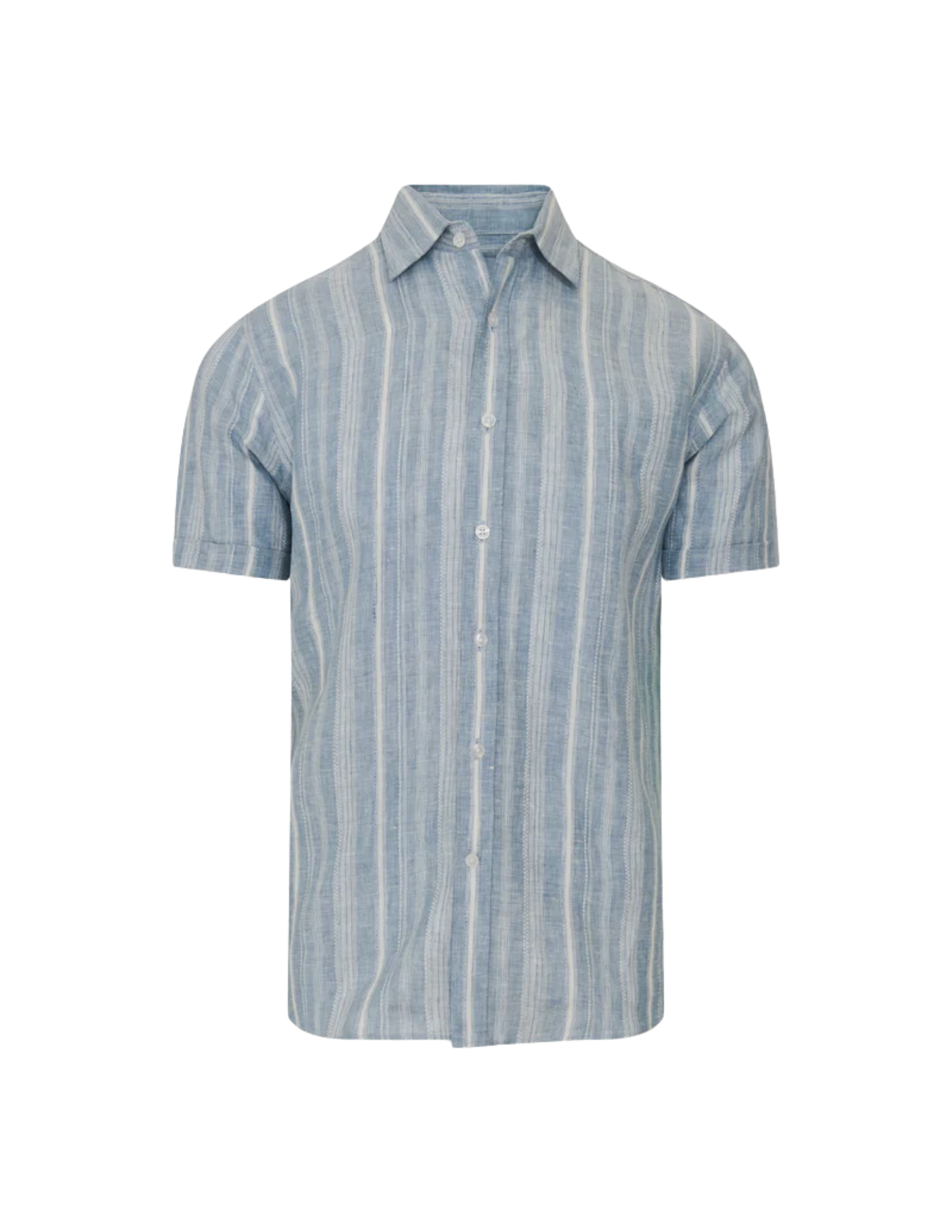 Jacquard Stripe Linen Shirt-Patrick Assaraf-Boyds Philadelphia