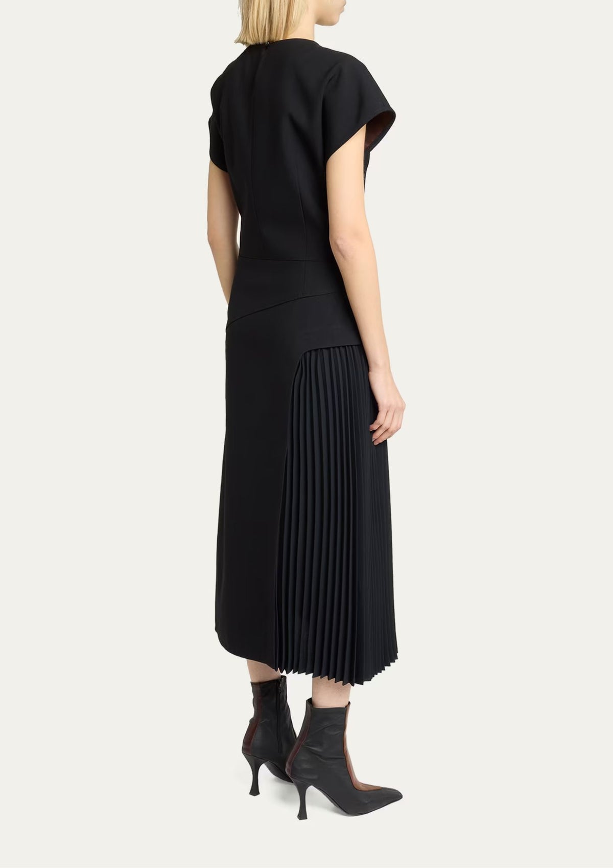 Ria Cap-Sleeve Pleated Panel Midi Dress-Proenza Schouler-Boyds Philadelphia